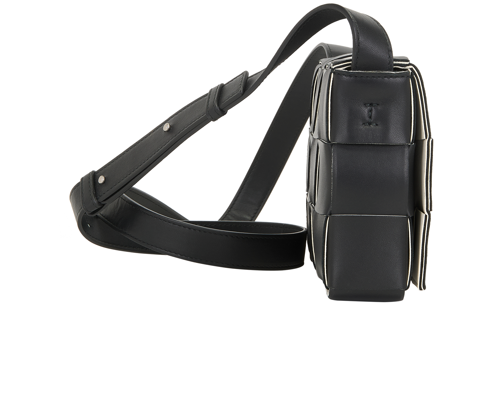 Medium Cassette, &pound;750, Handbags, Black, Leather, Side view